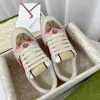 2023Brand designer casual shoes women's crystal women's Screener sneakers striped fashion retro dirty leather sneakers