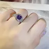 Anneaux de mariage 2023 bague pour femmes promesse d'éternité pierre violette Zircon rétro fiançailles mariée femme anniversaire cadeau