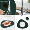 Table Mats Green Faux Leather Placemats Round For Dinner Mat Heat Resistant Washable Insulation Coffee Kitchen Placemat