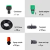 Watering Equipments 10m 9/12 Hose Automatic Spray Irrigation System Garden Mist Kits With Adjustable Nozzle #26301-9