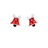 Stud Earrings Tibetan Sliver Christmas Korean Fashion Snow Bell Cute Small Womens Jewellery Red Glazed Order Tracking