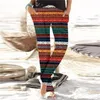 Aktywne spodnie letni kwiatowy Print szerokie nogawki Vintage Boho 2023 wysokiej talii luźne długie spodnie damskie w stylu casual, damska Holiday Beach
