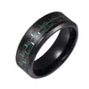 Vigselringar Mode 8 mm Ringinlägg i rostfritt stål för män Svart kolfiber Förlovningssmycken Jubileumspresenter
