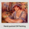 Figure toile Art femmes Andrée en bleu (andree Heurschling) Pierre Auguste Renoir peintures à la main moderne oeuvre maison Decor