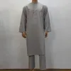 Roupas étnicas 2 pçs Homens Islâmicos Tops Conjunto de Calças Dubai Jubba Daffah Dishdasha Arábia Saudita Thobe Thawb Thoub Emirados Árabes Unidos Robe Muçulmano Kaftan Abaya