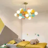 Lampes suspendues nordique multicolore salon lumières Art créatif arbre Designe salon chambre d'enfant café décoration luminaires