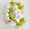 Decorative Flowers Front Door Decor Bright Color Fake Flower Wreath Hanging Rattan-Ring Material Safety Peony Home Decoration