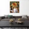 Canvas Wall Art Two Young Girls Reading Pierre Auguste Renoir Painting Handmade Oil Artwork Modern Studio Decor