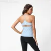 LL Gym YogaVest Crop Top Dames Ronde hals met gym Cross-back Sexy lange tanktops Fitness Cami Casual Zomer gymkleding gymkleding