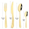 Dinnerware Sets 24Pcs Tableware Set Stainless Steel Knife Fork Spoon Western Flatware Wedding Cutlery