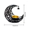 Świeczniki Świecznik na tealighty Eid Moon Shaped Collectible Tea Light Stand Dekoracyjny na środek stołu w jadalni