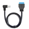 Bilgisayar Kabloları Chenyang USB 3.0 Tip B Erkek - Anakart 19pin Başlık Kablosu 50cm Sol Açılı 90 Derece Siyah