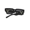 2023 Luxury Wide Edition UV400 Herrsolglasögon Outdoor Beach Anti-strålningsglasögon högkvalitativt märke V Designer solglasögon för kvinnor med box