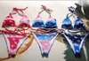 Costume da bagno donna a tre punti Moda Estate Bikini a due pezzi Completo con lettere Costumi da bagno sexy da spiaggia Costumi da bagno Abbigliamento di alta qualità 38