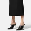 Slippers 2023 Летние женские сандалии модные модные металлические стройные кружевные каблуки сексуальное шоу 45 большое