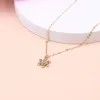 Pendant Necklaces 2023 Christmas Ornament Fashion Zircon Snowflake Necklace Classic Simple Metal Korean Women Party Wholesale