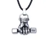 Pendentif Colliers Creative Mode Hommes En Acier Inoxydable Barbell Musculation Poids Ascenseur Haltère Gym Collier