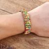 Braccialetti con ciondoli Naturale 4 13 Perline imperiali cilindriche Multi colore Chakra Bracciale Gioielli Fatti a mano Pietra Regali avvolgenti in pelle