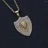 Pendant Necklaces Simple Niche Personality Lion Punk Hip-hop Shield Jewelry Animal Silhouette Three-dimensional Necklace Wholesale