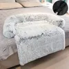 Tapis de canapé de lit de chien en peluche amovible, coussin de lit de chat chaud d'hiver lavable pour chien