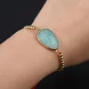 Braccialetti di collegamento Braccialetto di pietra naturale per le donne Amazonite Flash Labradorite Corda elastica Corda rossa Lavoro manuale Braccialetto Gioielli da sposa