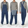 Jeans New Fashion Men's Jeans Overalls High Street Straight Denim Jumpsuits Hip Hop Men Cargo Bib Pants Cowboy Male Jean Dungarees