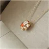 Treasure Home hoge versie slangenbot ketting Vrouwelijke witte Fritillaria ingelegde robijn hanger Serpentijn 18k roségouden sleutelbeenketting G3345