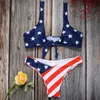 Damen-Badebekleidung, Bikini, Flagge der USA, amerikanisch, sexy, brasilianisches Bikini-Set, Badeanzug, Damen-Badebekleidung, Strandmode, Krawattenknoten vorne, Damen-Badeanzug 230707