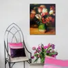 Art floral sur toile tulipes dans un Vase Art Pierre Auguste Renoir peintures à la main moderne oeuvre cuisine chambre Decor