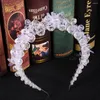 Grampos de cabelo de vidro de cristal headpiece dobrável noiva argola com lantejoulas decoração tiara cor sólida jóias feitas à mão para o casamento dez