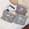 Sacos cosméticos Saco floral vintage grande Saco de lona Maquilhagem de viagem Feminino Artigos de higiene pessoal Organizador Bolsa Clutch Bolsa para telemóvel