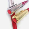 Santos-Dumont De CT Heptagon Red Barrel Golden/Silver Dot Pattern Luxury Ballpoint Pen With Serial Number Writing Smooth