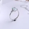 Bagues en grappe mignonne petite bague simple avec pierre précieuse aigue-marine naturelle en argent sterling 925 bijoux fins pour filles femmes comme cadeau