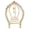 Bird Play Wood Toys for Parrot Birdcage Ferris Wheel Hanging Swing Ladder Stand Climbing Chewing Toy for Parakeets Cockatiels Macaws Lovebirds