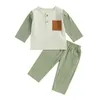 Girl Dresses Cute Infant Spring Outfit Adorable Contrast Color Long Sleeve Top With Elastic Waist Pants - Perfect For Fall