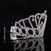 Headpieces Fashion Silver Wedding Bride Crystal Crown Handgjorda hårtillbehör Princess Birthday Rhinestone huvudbonad