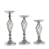 Candle Holders Gold Silver Metal Candlestick Flower Stand Vase Table Centerpiece Event Rack Road Lead Wedding Decor