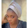 Vêtements ethniques Africain Auto Gele Nigerian Headtie Fashion Rhinestone Women's Turban Cap Foulard musulman Bonnet Prêt à porter Hijab Mariage