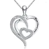 Collane con ciondolo CAOSHI Charme Lady Heart Collana Fashion Mom's Gift Brillanti zirconi Accessori Gioielli per la cerimonia dell'anniversario