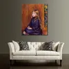Enfant assis dans une robe bleue Pierre Auguste Renoir Peinture Paysages Toile Art Peint À La Main À L'huile Oeuvre Moderne Décor À La Maison