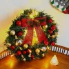 Decorative Flowers 12 Inch LED Christmas Wreath Front Door Wreaths Party Hanging Garland For Wall Decoration