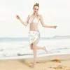 Costumi da bagno da donna Donne sexy Cartone animato Pecora Caftano trasparente Sarong Beach Wear Animal Cute Bikini Cover-Up Skirt Lace-up