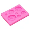 Formas de cozimento 1 peça em forma de flor rosa fudge silicone artesanato ferramenta de decoração de bolo de chocolate pastelaria