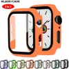 Vidro + capa para Apple Watch Case 44mm 40mm 42mm 38mm Acessórios protetor de tela para iWatch series 7 6 5 4 3 se 41/45mm