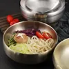 Serveringsset Nudelskål Dubbel rostfritt stål Omedelbar kommersiell stor spiralpulver Korea blandad soppa