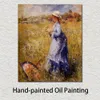 Figure toile Art femmes fille cueillette fleurs Pierre Auguste Renoir peintures à la main moderne œuvre maison décor