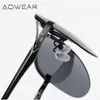 Sunglasses AOWEAR Classic Retro Aviation Polarized Men Aluminum Vintage Rimless Sun Glasses Brand Designer Pilot Goggles Eyewear 230707