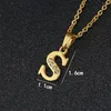 Pendentif Colliers Initiale A-Z Lettre Nom Collier Or Couleur En Acier Inoxydable Petit Alphabet Pour Femmes Bijoux Goutte