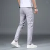 メンズパンツ 6 色綿 95% ズボン春夏クラシック Soild ビジネスストレッチスリムフィットカジュアル Pantalones Hombre