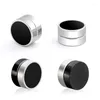 Stud Earrings Trendy Titanium Steel Magnet Single Ear Clips For Men Women Without Piercing Black Round Cake Stainless Jewelry